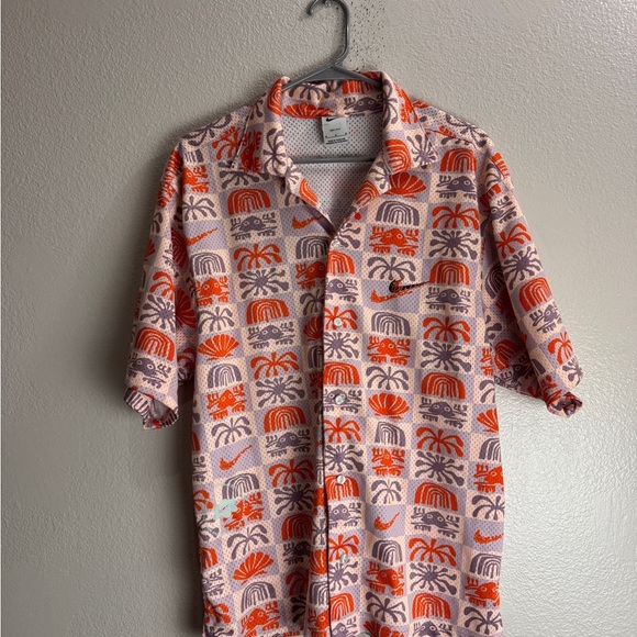 Nike Other - Nike Vintage Mesh Dri Fit Button Up Shirt Size Medium